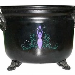 Metal Cauldron with goddess decal