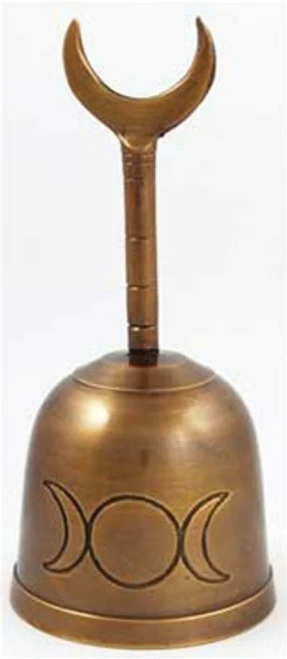 Bronze Altar Bell with Triple Moon 3 Bronze Altar Bell with Triple Moon