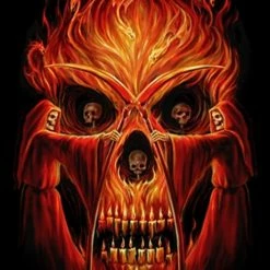 Skulls & Death Anna Marine - Flaming Altar wall flag