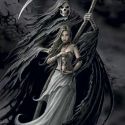 Skulls & Death Anne Stokes - Summon the Reaper wall flag