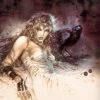Crows & Ravens Luis Royo - Dreams Raven wall flag -Gothic & Fantasy Art Sales Store R LRART05 2 28772.1656781189