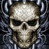 Skulls & Death Spiral - Plugged Skull wall flag -Gothic & Fantasy Art Sales Store R SDART04 2 64456.1656781193