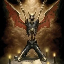 Skulls & Death Spiral - Skeletal Workshop wall flag