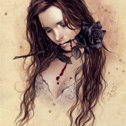 Victoria Frances - Rosa Negra wall flag