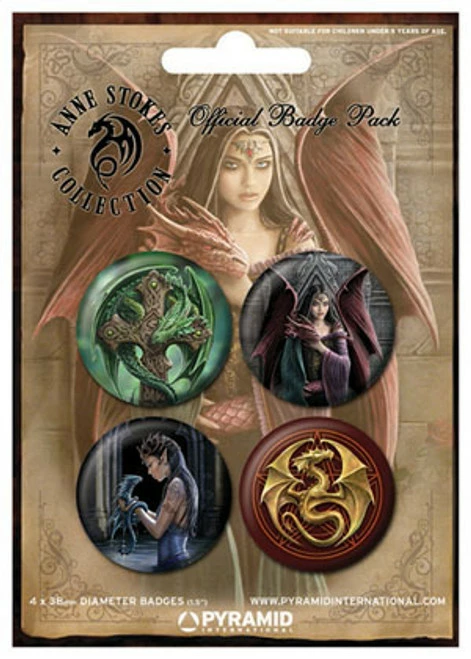 Dragons Anne Stokes - badge pack 2 3 Dragons Anne Stokes - badge pack 2